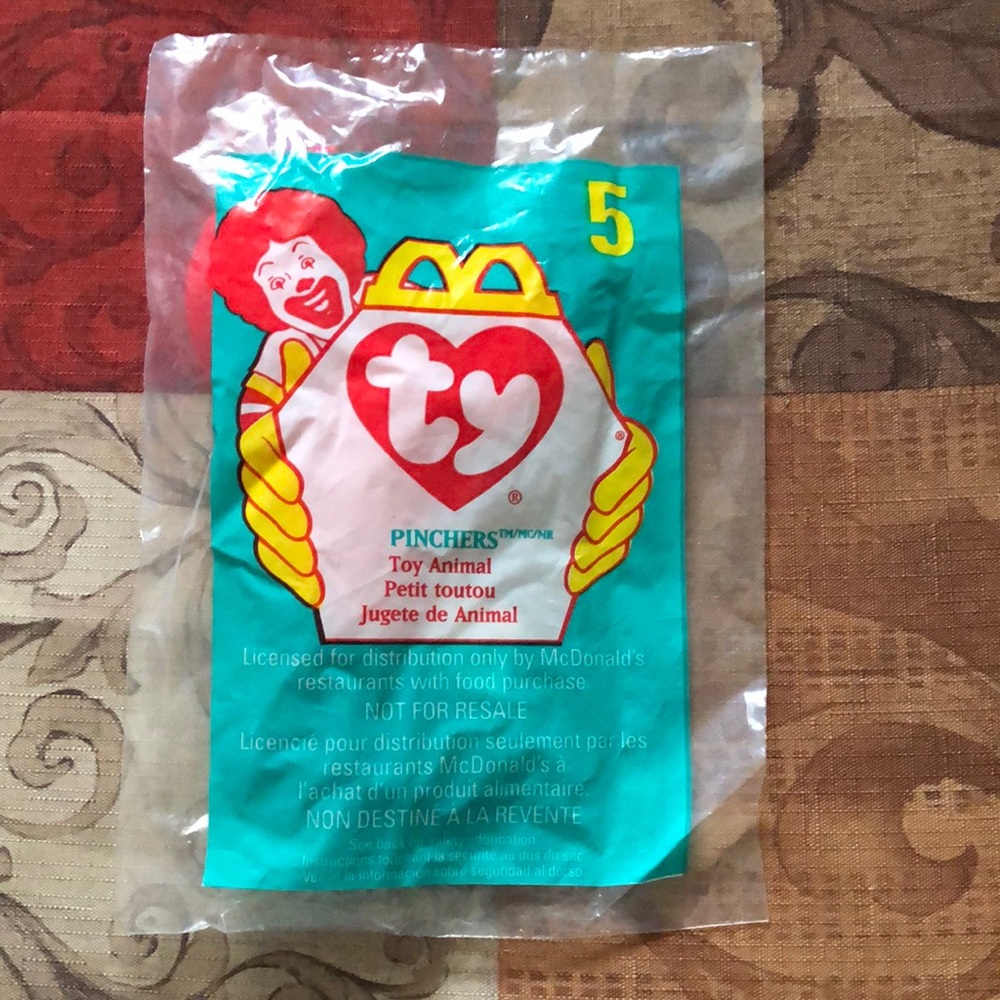 🛍️5/$20🛍️NWT McDonalds TY Mini “Pinchers”.